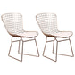 Contemporary Metal Dining Armless Chairs Open Back Dining Side Chair for Home Use Rose Gold 2 Piece Set Clearhalo ' kitchen&dining_furn' 'Dining Chairs' 'Dining Tables & Seating' 'dining_chair' 'furn' 'furn_dining_chair' 'Furniture' 'furniture_dining_chair' 'Kitchen & Dining Furniture' 'kitchen' 4128841