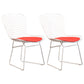 Contemporary Metal Dining Armless Chairs Open Back Dining Side Chair for Home Use White-Red 2 Piece Set Clearhalo ' kitchen&dining_furn' 'Dining Chairs' 'Dining Tables & Seating' 'dining_chair' 'furn' 'furn_dining_chair' 'Furniture' 'furniture_dining_chair' 'Kitchen & Dining Furniture' 'kitchen' 4128844