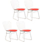 Contemporary Metal Dining Armless Chairs Open Back Dining Side Chair for Home Use White-Red 4 Piece Set Clearhalo ' kitchen&dining_furn' 'Dining Chairs' 'Dining Tables & Seating' 'dining_chair' 'furn' 'furn_dining_chair' 'Furniture' 'furniture_dining_chair' 'Kitchen & Dining Furniture' 'kitchen' 4128845