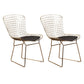 Contemporary Metal Dining Armless Chairs Open Back Dining Side Chair for Home Use Gold-Black 2 Piece Set Clearhalo ' kitchen&dining_furn' 'Dining Chairs' 'Dining Tables & Seating' 'dining_chair' 'furn' 'furn_dining_chair' 'Furniture' 'furniture_dining_chair' 'Kitchen & Dining Furniture' 'kitchen' 4128847