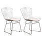 Contemporary Metal Dining Armless Chairs Open Back Dining Side Chair for Home Use White-Silver 2 Piece Set Clearhalo ' kitchen&dining_furn' 'Dining Chairs' 'Dining Tables & Seating' 'dining_chair' 'furn' 'furn_dining_chair' 'Furniture' 'furniture_dining_chair' 'Kitchen & Dining Furniture' 'kitchen' 4128850