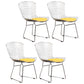Contemporary Metal Dining Armless Chairs Open Back Dining Side Chair for Home Use Yellow 4 Piece Set Clearhalo ' kitchen&dining_furn' 'Dining Chairs' 'Dining Tables & Seating' 'dining_chair' 'furn' 'furn_dining_chair' 'Furniture' 'furniture_dining_chair' 'Kitchen & Dining Furniture' 'kitchen' 4128854