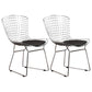 Contemporary Metal Dining Armless Chairs Open Back Dining Side Chair for Home Use Black-Silver 2 Piece Set Clearhalo ' kitchen&dining_furn' 'Dining Chairs' 'Dining Tables & Seating' 'dining_chair' 'furn' 'furn_dining_chair' 'Furniture' 'furniture_dining_chair' 'Kitchen & Dining Furniture' 'kitchen' 4128856