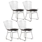 Contemporary Metal Dining Armless Chairs Open Back Dining Side Chair for Home Use Black-Silver 4 Piece Set Clearhalo ' kitchen&dining_furn' 'Dining Chairs' 'Dining Tables & Seating' 'dining_chair' 'furn' 'furn_dining_chair' 'Furniture' 'furniture_dining_chair' 'Kitchen & Dining Furniture' 'kitchen' 4128857