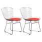 Contemporary Metal Dining Armless Chairs Open Back Dining Side Chair for Home Use Red 2 Piece Set Clearhalo ' kitchen&dining_furn' 'Dining Chairs' 'Dining Tables & Seating' 'dining_chair' 'furn' 'furn_dining_chair' 'Furniture' 'furniture_dining_chair' 'Kitchen & Dining Furniture' 'kitchen' 4128859
