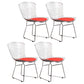 Contemporary Metal Dining Armless Chairs Open Back Dining Side Chair for Home Use Red 4 Piece Set Clearhalo ' kitchen&dining_furn' 'Dining Chairs' 'Dining Tables & Seating' 'dining_chair' 'furn' 'furn_dining_chair' 'Furniture' 'furniture_dining_chair' 'Kitchen & Dining Furniture' 'kitchen' 4128860