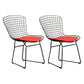 Contemporary Metal Dining Armless Chairs Open Back Dining Side Chair for Home Use Black-Red 2 Piece Set Clearhalo ' kitchen&dining_furn' 'Dining Chairs' 'Dining Tables & Seating' 'dining_chair' 'furn' 'furn_dining_chair' 'Furniture' 'furniture_dining_chair' 'Kitchen & Dining Furniture' 'kitchen' 4128862
