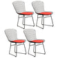 Contemporary Metal Dining Armless Chairs Open Back Dining Side Chair for Home Use Black-Red 4 Piece Set Clearhalo ' kitchen&dining_furn' 'Dining Chairs' 'Dining Tables & Seating' 'dining_chair' 'furn' 'furn_dining_chair' 'Furniture' 'furniture_dining_chair' 'Kitchen & Dining Furniture' 'kitchen' 4128863