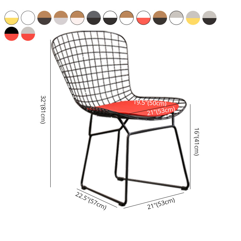 Contemporary Metal Dining Armless Chairs Open Back Dining Side Chair for Home Use Clearhalo ' kitchen&dining_furn' 'Dining Chairs' 'Dining Tables & Seating' 'dining_chair' 'furn' 'furn_dining_chair' 'Furniture' 'furniture_dining_chair' 'Kitchen & Dining Furniture' 'kitchen' 4128864