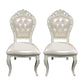Victorian Rubberwood King Louis Back Chair Matte Finish Leather Dining Chair (Set of 2) Beige Clearhalo ' kitchen&dining_furn' 'Dining Chairs' 'Dining Tables & Seating' 'dining_chair' 'furn' 'furn_dining_chair' 'Furniture' 'furniture_dining_chair' 'Kitchen & Dining Furniture' 'kitchen' 4128874