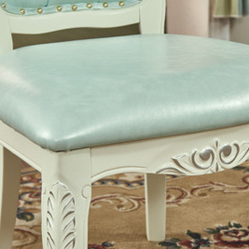 Victorian Rubberwood King Louis Back Chair Matte Finish Leather Dining Chair (Set of 2) Clearhalo ' kitchen&dining_furn' 'Dining Chairs' 'Dining Tables & Seating' 'dining_chair' 'furn' 'furn_dining_chair' 'Furniture' 'furniture_dining_chair' 'Kitchen & Dining Furniture' 'kitchen' 4128877