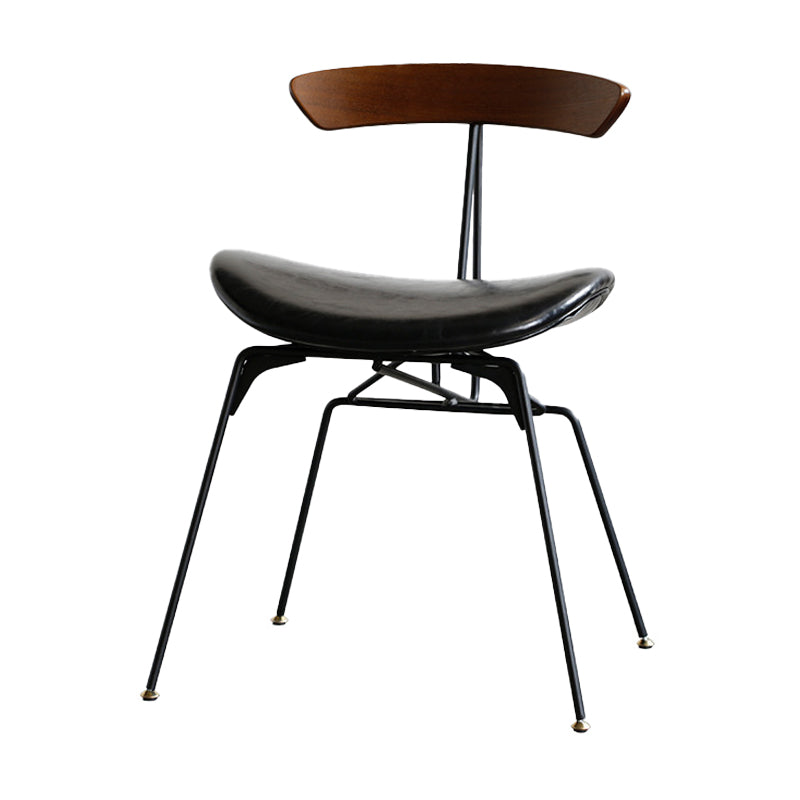 Industrial Upholstered Home Side Chair Matte Finish Open Back Dining Chairs Black 1 Piece Clearhalo ' kitchen&dining_furn' 'Dining Chairs' 'Dining Tables & Seating' 'dining_chair' 'furn' 'furn_dining_chair' 'Furniture' 'furniture_dining_chair' 'Kitchen & Dining Furniture' 'kitchen' 4128907