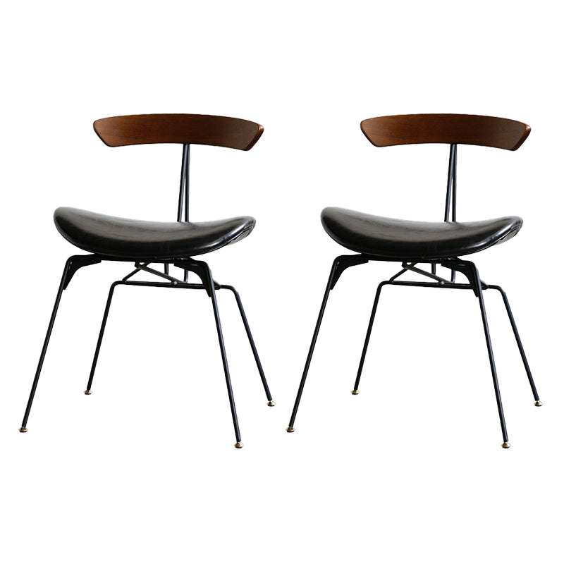 Industrial Upholstered Home Side Chair Matte Finish Open Back Dining Chairs Black 2 Piece Set Clearhalo ' kitchen&dining_furn' 'Dining Chairs' 'Dining Tables & Seating' 'dining_chair' 'furn' 'furn_dining_chair' 'Furniture' 'furniture_dining_chair' 'Kitchen & Dining Furniture' 'kitchen' 4128908