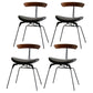 Industrial Upholstered Home Side Chair Matte Finish Open Back Dining Chairs Black 4 Piece Set Clearhalo ' kitchen&dining_furn' 'Dining Chairs' 'Dining Tables & Seating' 'dining_chair' 'furn' 'furn_dining_chair' 'Furniture' 'furniture_dining_chair' 'Kitchen & Dining Furniture' 'kitchen' 4128911