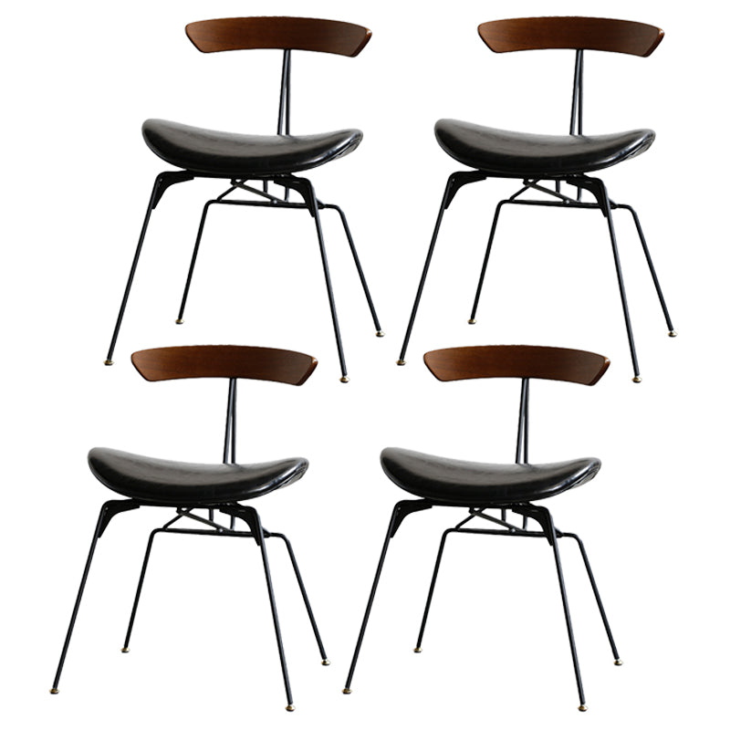 Industrial Upholstered Home Side Chair Matte Finish Open Back Dining Chairs Black 4 Piece Set Clearhalo ' kitchen&dining_furn' 'Dining Chairs' 'Dining Tables & Seating' 'dining_chair' 'furn' 'furn_dining_chair' 'Furniture' 'furniture_dining_chair' 'Kitchen & Dining Furniture' 'kitchen' 4128911