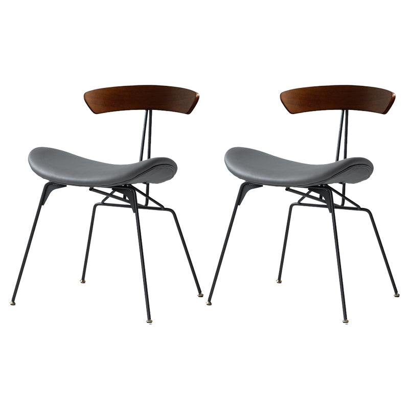 Industrial Upholstered Home Side Chair Matte Finish Open Back Dining Chairs Grey 2 Piece Set Clearhalo ' kitchen&dining_furn' 'Dining Chairs' 'Dining Tables & Seating' 'dining_chair' 'furn' 'furn_dining_chair' 'Furniture' 'furniture_dining_chair' 'Kitchen & Dining Furniture' 'kitchen' 4128915
