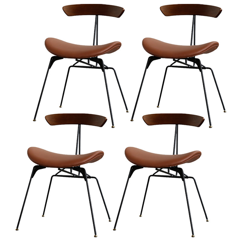 Industrial Upholstered Home Side Chair Matte Finish Open Back Dining Chairs Brown 4 Piece Set Clearhalo ' kitchen&dining_furn' 'Dining Chairs' 'Dining Tables & Seating' 'dining_chair' 'furn' 'furn_dining_chair' 'Furniture' 'furniture_dining_chair' 'Kitchen & Dining Furniture' 'kitchen' 4128929