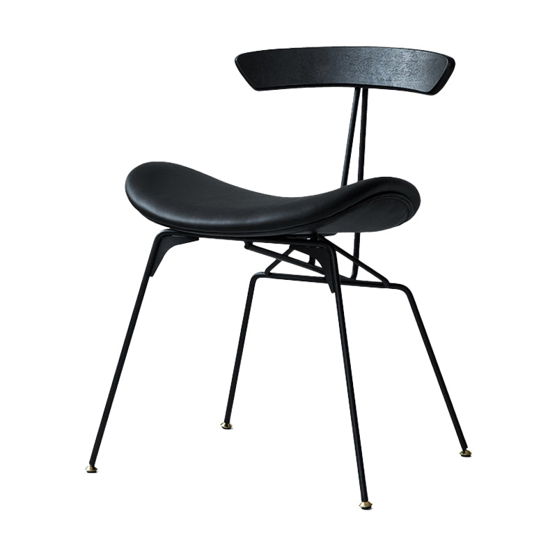 Industrial Upholstered Home Side Chair Matte Finish Open Back Dining Chairs Antique Black 1 Piece Clearhalo ' kitchen&dining_furn' 'Dining Chairs' 'Dining Tables & Seating' 'dining_chair' 'furn' 'furn_dining_chair' 'Furniture' 'furniture_dining_chair' 'Kitchen & Dining Furniture' 'kitchen' 4128930