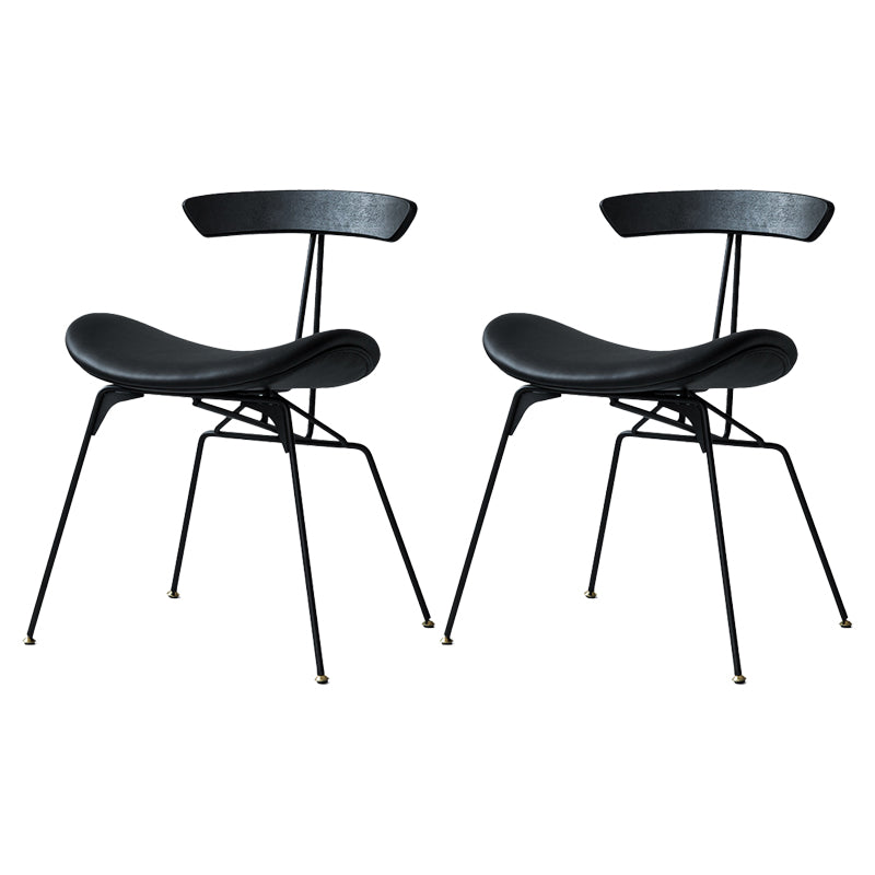Industrial Upholstered Home Side Chair Matte Finish Open Back Dining Chairs Antique Black 2 Piece Set Clearhalo ' kitchen&dining_furn' 'Dining Chairs' 'Dining Tables & Seating' 'dining_chair' 'furn' 'furn_dining_chair' 'Furniture' 'furniture_dining_chair' 'Kitchen & Dining Furniture' 'kitchen' 4128932