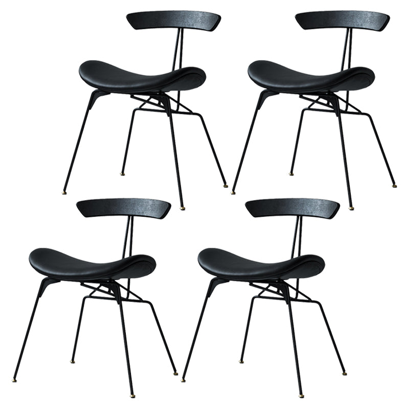Industrial Upholstered Home Side Chair Matte Finish Open Back Dining Chairs Antique Black 4 Piece Set Clearhalo ' kitchen&dining_furn' 'Dining Chairs' 'Dining Tables & Seating' 'dining_chair' 'furn' 'furn_dining_chair' 'Furniture' 'furniture_dining_chair' 'Kitchen & Dining Furniture' 'kitchen' 4128935