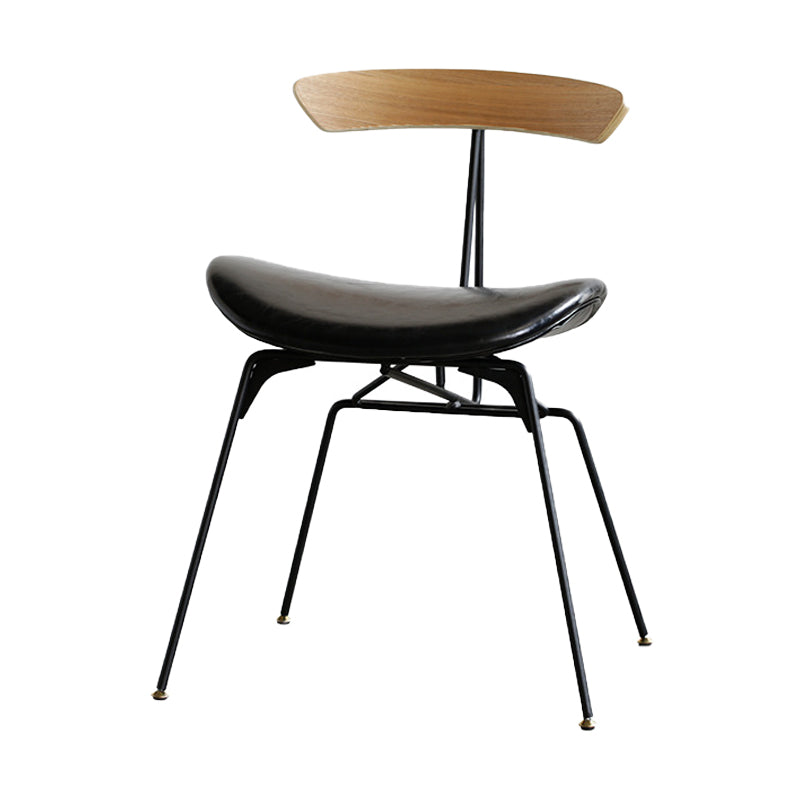 Industrial Upholstered Home Side Chair Matte Finish Open Back Dining Chairs Gloss Black 1 Piece Clearhalo ' kitchen&dining_furn' 'Dining Chairs' 'Dining Tables & Seating' 'dining_chair' 'furn' 'furn_dining_chair' 'Furniture' 'furniture_dining_chair' 'Kitchen & Dining Furniture' 'kitchen' 4128936