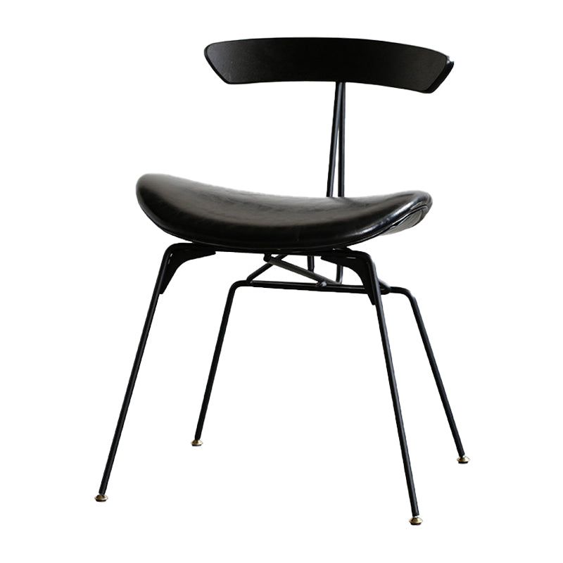 Industrial Upholstered Home Side Chair Matte Finish Open Back Dining Chairs Textured Black 1 Piece Clearhalo ' kitchen&dining_furn' 'Dining Chairs' 'Dining Tables & Seating' 'dining_chair' 'furn' 'furn_dining_chair' 'Furniture' 'furniture_dining_chair' 'Kitchen & Dining Furniture' 'kitchen' 4128939