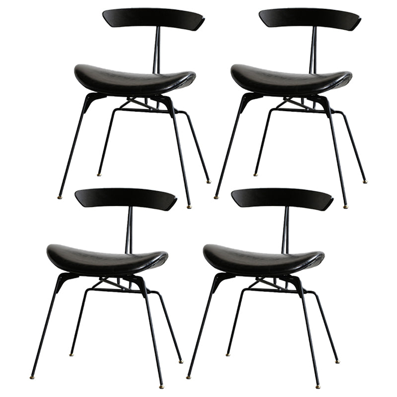 Industrial Upholstered Home Side Chair Matte Finish Open Back Dining Chairs Textured Black 4 Piece Set Clearhalo ' kitchen&dining_furn' 'Dining Chairs' 'Dining Tables & Seating' 'dining_chair' 'furn' 'furn_dining_chair' 'Furniture' 'furniture_dining_chair' 'Kitchen & Dining Furniture' 'kitchen' 4128941