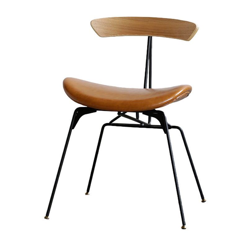 Industrial Upholstered Home Side Chair Matte Finish Open Back Dining Chairs Light Yellow 1 Piece Clearhalo ' kitchen&dining_furn' 'Dining Chairs' 'Dining Tables & Seating' 'dining_chair' 'furn' 'furn_dining_chair' 'Furniture' 'furniture_dining_chair' 'Kitchen & Dining Furniture' 'kitchen' 4128942