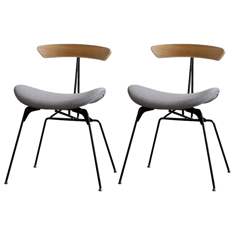 Industrial Upholstered Home Side Chair Matte Finish Open Back Dining Chairs Smoke Gray 2 Piece Set Clearhalo ' kitchen&dining_furn' 'Dining Chairs' 'Dining Tables & Seating' 'dining_chair' 'furn' 'furn_dining_chair' 'Furniture' 'furniture_dining_chair' 'Kitchen & Dining Furniture' 'kitchen' 4128946