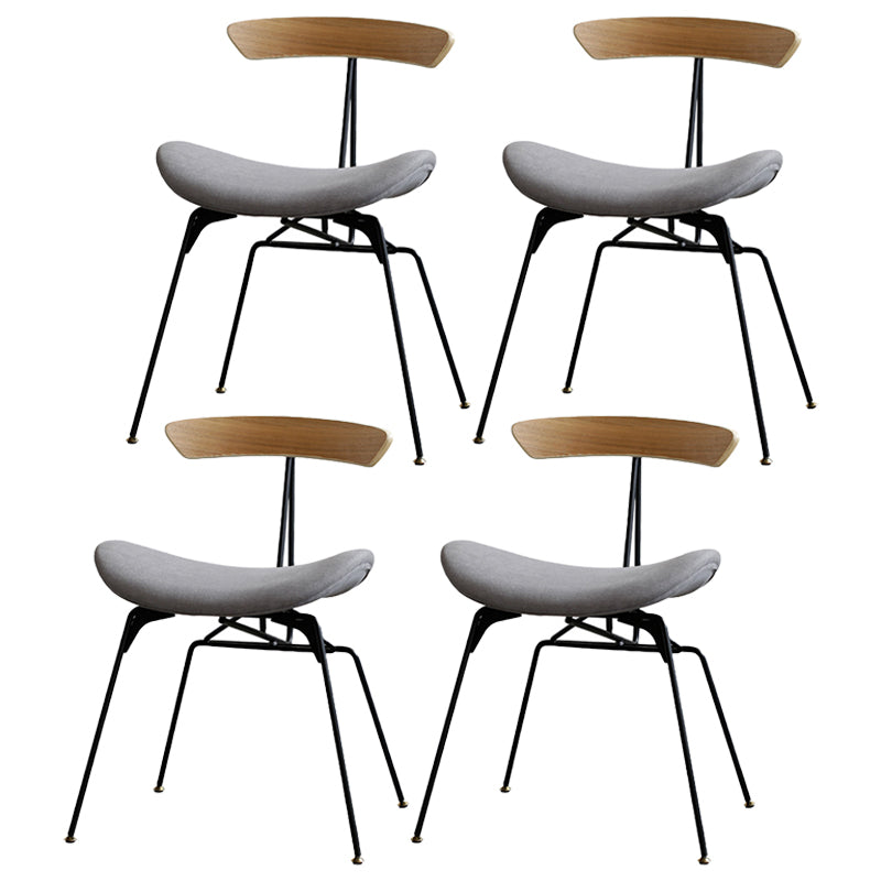 Industrial Upholstered Home Side Chair Matte Finish Open Back Dining Chairs Smoke Gray 4 Piece Set Clearhalo ' kitchen&dining_furn' 'Dining Chairs' 'Dining Tables & Seating' 'dining_chair' 'furn' 'furn_dining_chair' 'Furniture' 'furniture_dining_chair' 'Kitchen & Dining Furniture' 'kitchen' 4128947