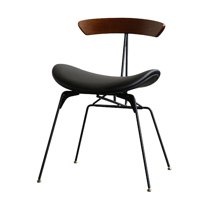 Industrial Upholstered Home Side Chair Matte Finish Open Back Dining Chairs Black-Brown 1 Piece Clearhalo ' kitchen&dining_furn' 'Dining Chairs' 'Dining Tables & Seating' 'dining_chair' 'furn' 'furn_dining_chair' 'Furniture' 'furniture_dining_chair' 'Kitchen & Dining Furniture' 'kitchen' 4128948