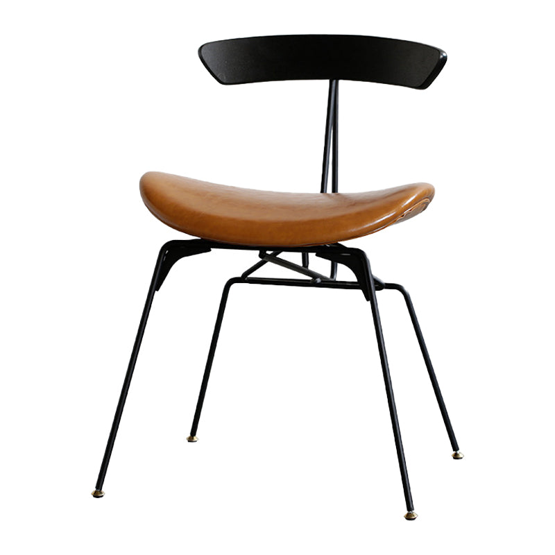 Industrial Upholstered Home Side Chair Matte Finish Open Back Dining Chairs Black-Yellow 1 Piece Clearhalo ' kitchen&dining_furn' 'Dining Chairs' 'Dining Tables & Seating' 'dining_chair' 'furn' 'furn_dining_chair' 'Furniture' 'furniture_dining_chair' 'Kitchen & Dining Furniture' 'kitchen' 4128954