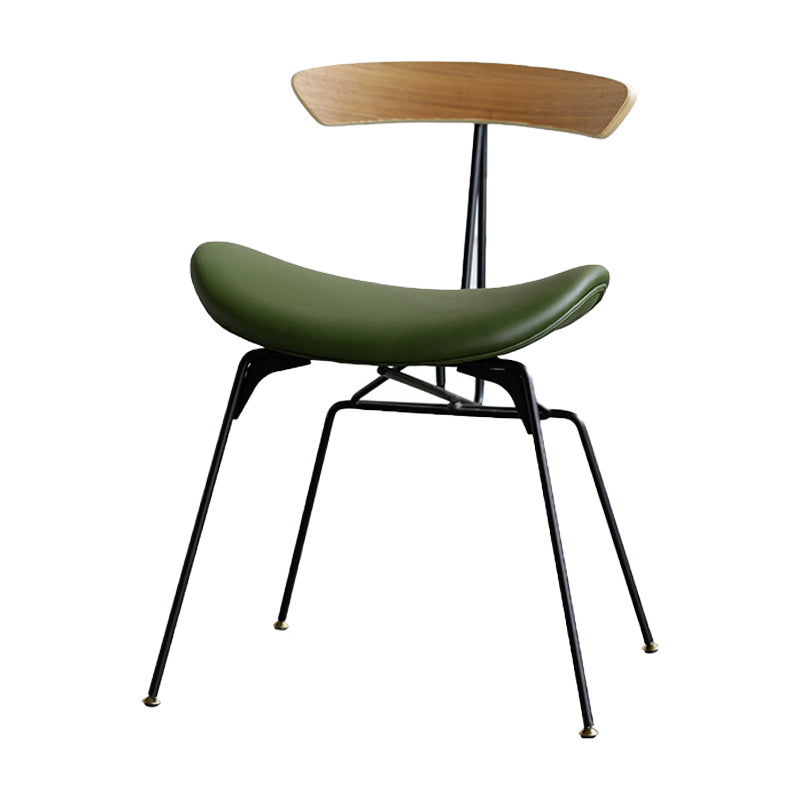 Industrial Upholstered Home Side Chair Matte Finish Open Back Dining Chairs Dark Green 1 Piece Clearhalo ' kitchen&dining_furn' 'Dining Chairs' 'Dining Tables & Seating' 'dining_chair' 'furn' 'furn_dining_chair' 'Furniture' 'furniture_dining_chair' 'Kitchen & Dining Furniture' 'kitchen' 4128957