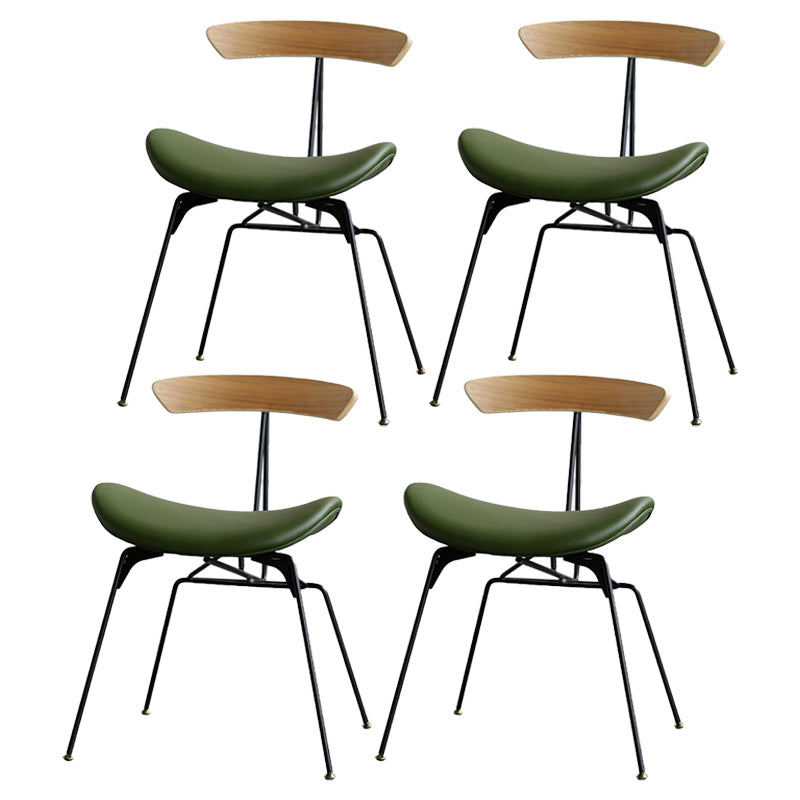 Industrial Upholstered Home Side Chair Matte Finish Open Back Dining Chairs Dark Green 4 Piece Set Clearhalo ' kitchen&dining_furn' 'Dining Chairs' 'Dining Tables & Seating' 'dining_chair' 'furn' 'furn_dining_chair' 'Furniture' 'furniture_dining_chair' 'Kitchen & Dining Furniture' 'kitchen' 4128959