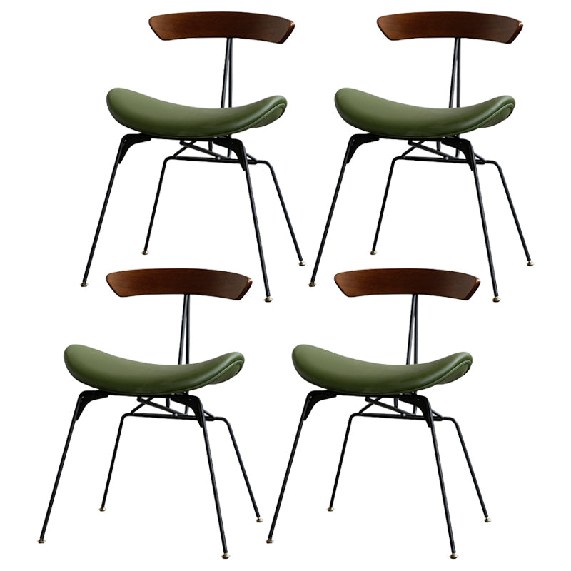 Industrial Upholstered Home Side Chair Matte Finish Open Back Dining Chairs Army Green 4 Piece Set Clearhalo ' kitchen&dining_furn' 'Dining Chairs' 'Dining Tables & Seating' 'dining_chair' 'furn' 'furn_dining_chair' 'Furniture' 'furniture_dining_chair' 'Kitchen & Dining Furniture' 'kitchen' 4128962