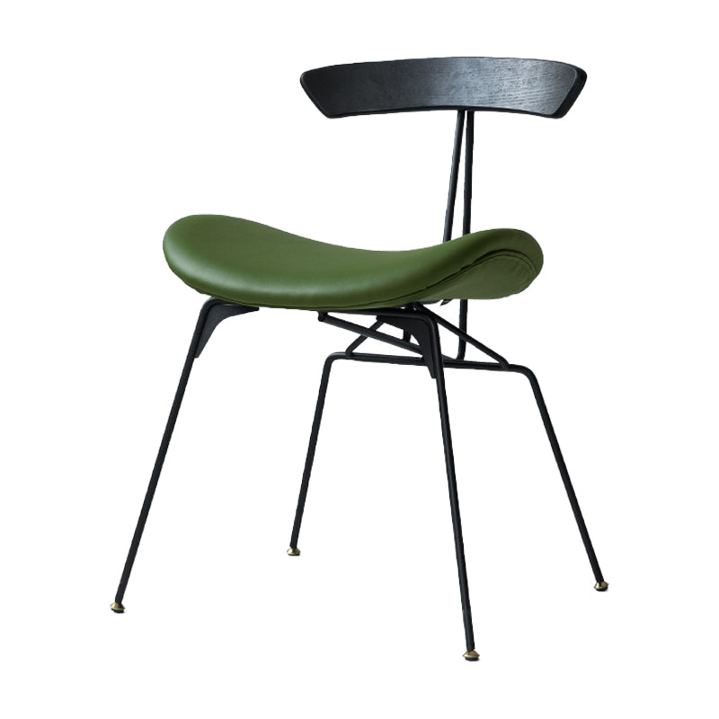 Industrial Upholstered Home Side Chair Matte Finish Open Back Dining Chairs Black Green 1 Piece Clearhalo ' kitchen&dining_furn' 'Dining Chairs' 'Dining Tables & Seating' 'dining_chair' 'furn' 'furn_dining_chair' 'Furniture' 'furniture_dining_chair' 'Kitchen & Dining Furniture' 'kitchen' 4128969