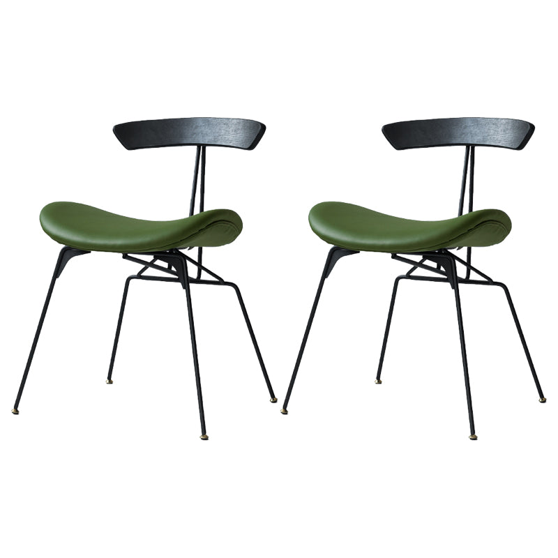 Industrial Upholstered Home Side Chair Matte Finish Open Back Dining Chairs Black Green 2 Piece Set Clearhalo ' kitchen&dining_furn' 'Dining Chairs' 'Dining Tables & Seating' 'dining_chair' 'furn' 'furn_dining_chair' 'Furniture' 'furniture_dining_chair' 'Kitchen & Dining Furniture' 'kitchen' 4128970