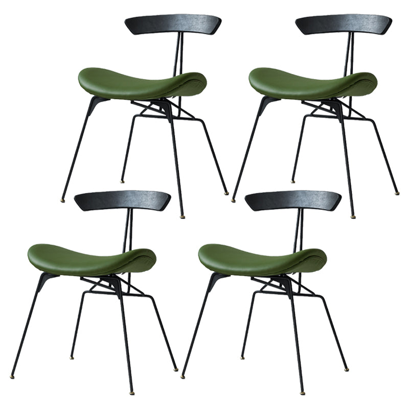 Industrial Upholstered Home Side Chair Matte Finish Open Back Dining Chairs Black Green 4 Piece Set Clearhalo ' kitchen&dining_furn' 'Dining Chairs' 'Dining Tables & Seating' 'dining_chair' 'furn' 'furn_dining_chair' 'Furniture' 'furniture_dining_chair' 'Kitchen & Dining Furniture' 'kitchen' 4128971