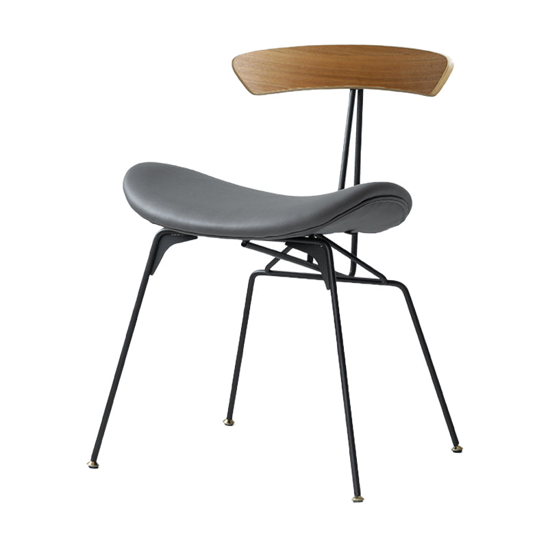 Industrial Upholstered Home Side Chair Matte Finish Open Back Dining Chairs Gray-Khaki 1 Piece Clearhalo ' kitchen&dining_furn' 'Dining Chairs' 'Dining Tables & Seating' 'dining_chair' 'furn' 'furn_dining_chair' 'Furniture' 'furniture_dining_chair' 'Kitchen & Dining Furniture' 'kitchen' 4128975