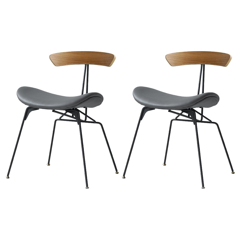 Industrial Upholstered Home Side Chair Matte Finish Open Back Dining Chairs Gray-Khaki 2 Piece Set Clearhalo ' kitchen&dining_furn' 'Dining Chairs' 'Dining Tables & Seating' 'dining_chair' 'furn' 'furn_dining_chair' 'Furniture' 'furniture_dining_chair' 'Kitchen & Dining Furniture' 'kitchen' 4128976