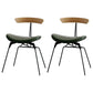 Industrial Upholstered Home Side Chair Matte Finish Open Back Dining Chairs Dark Army Green 2 Piece Set Clearhalo ' kitchen&dining_furn' 'Dining Chairs' 'Dining Tables & Seating' 'dining_chair' 'furn' 'furn_dining_chair' 'Furniture' 'furniture_dining_chair' 'Kitchen & Dining Furniture' 'kitchen' 4128979