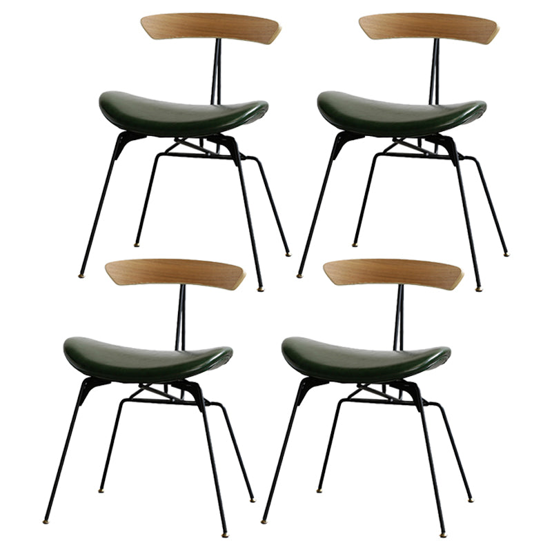 Industrial Upholstered Home Side Chair Matte Finish Open Back Dining Chairs Dark Army Green 4 Piece Set Clearhalo ' kitchen&dining_furn' 'Dining Chairs' 'Dining Tables & Seating' 'dining_chair' 'furn' 'furn_dining_chair' 'Furniture' 'furniture_dining_chair' 'Kitchen & Dining Furniture' 'kitchen' 4128980
