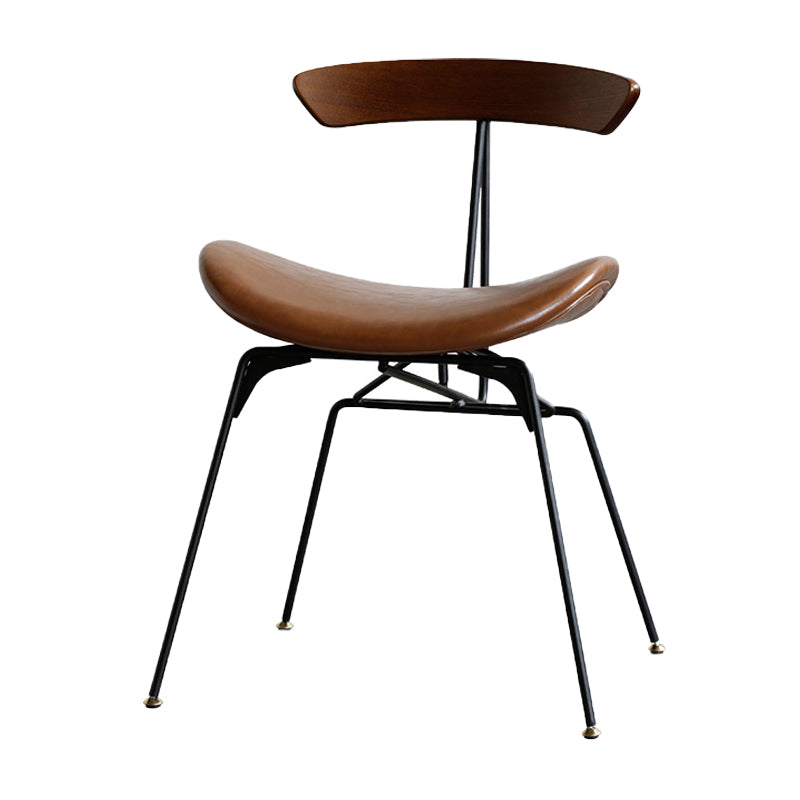 Industrial Upholstered Home Side Chair Matte Finish Open Back Dining Chairs Dark Brown 1 Piece Clearhalo ' kitchen&dining_furn' 'Dining Chairs' 'Dining Tables & Seating' 'dining_chair' 'furn' 'furn_dining_chair' 'Furniture' 'furniture_dining_chair' 'Kitchen & Dining Furniture' 'kitchen' 4128981