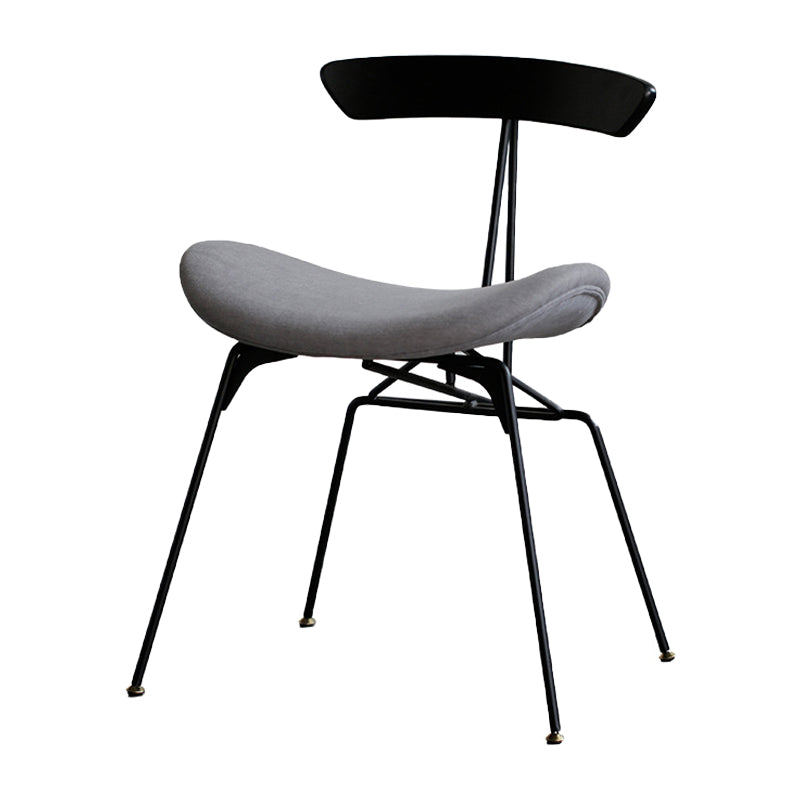 Industrial Upholstered Home Side Chair Matte Finish Open Back Dining Chairs Light Gray-Black 1 Piece Clearhalo ' kitchen&dining_furn' 'Dining Chairs' 'Dining Tables & Seating' 'dining_chair' 'furn' 'furn_dining_chair' 'Furniture' 'furniture_dining_chair' 'Kitchen & Dining Furniture' 'kitchen' 4128984