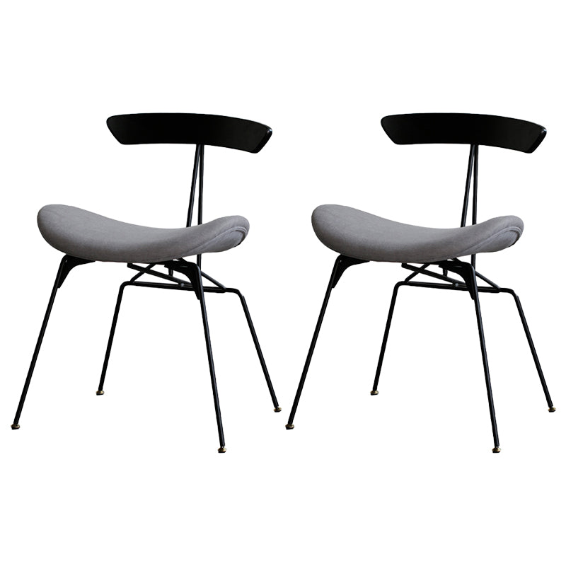 Industrial Upholstered Home Side Chair Matte Finish Open Back Dining Chairs Light Gray-Black 2 Piece Set Clearhalo ' kitchen&dining_furn' 'Dining Chairs' 'Dining Tables & Seating' 'dining_chair' 'furn' 'furn_dining_chair' 'Furniture' 'furniture_dining_chair' 'Kitchen & Dining Furniture' 'kitchen' 4128985