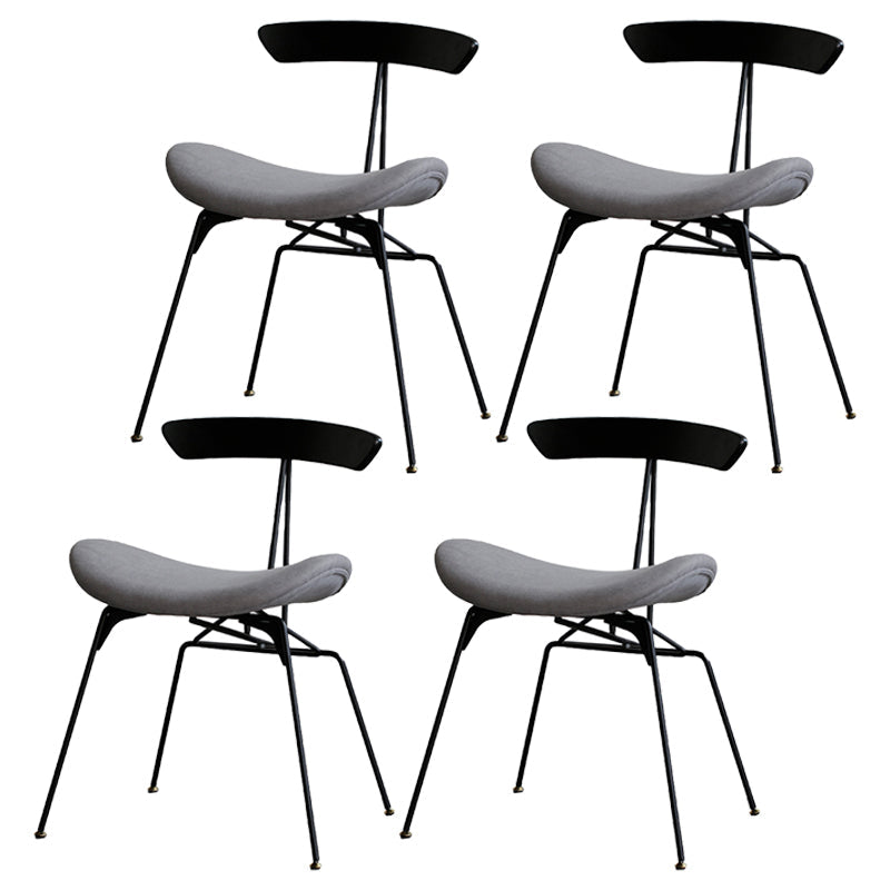 Industrial Upholstered Home Side Chair Matte Finish Open Back Dining Chairs Light Gray-Black 4 Piece Set Clearhalo ' kitchen&dining_furn' 'Dining Chairs' 'Dining Tables & Seating' 'dining_chair' 'furn' 'furn_dining_chair' 'Furniture' 'furniture_dining_chair' 'Kitchen & Dining Furniture' 'kitchen' 4128986