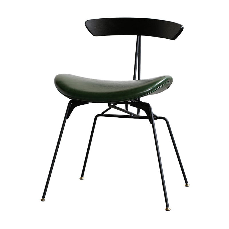 Industrial Upholstered Home Side Chair Matte Finish Open Back Dining Chairs Green-Black 1 Piece Clearhalo ' kitchen&dining_furn' 'Dining Chairs' 'Dining Tables & Seating' 'dining_chair' 'furn' 'furn_dining_chair' 'Furniture' 'furniture_dining_chair' 'Kitchen & Dining Furniture' 'kitchen' 4128987