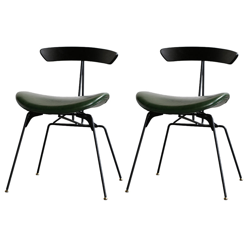 Industrial Upholstered Home Side Chair Matte Finish Open Back Dining Chairs Green-Black 2 Piece Set Clearhalo ' kitchen&dining_furn' 'Dining Chairs' 'Dining Tables & Seating' 'dining_chair' 'furn' 'furn_dining_chair' 'Furniture' 'furniture_dining_chair' 'Kitchen & Dining Furniture' 'kitchen' 4128988