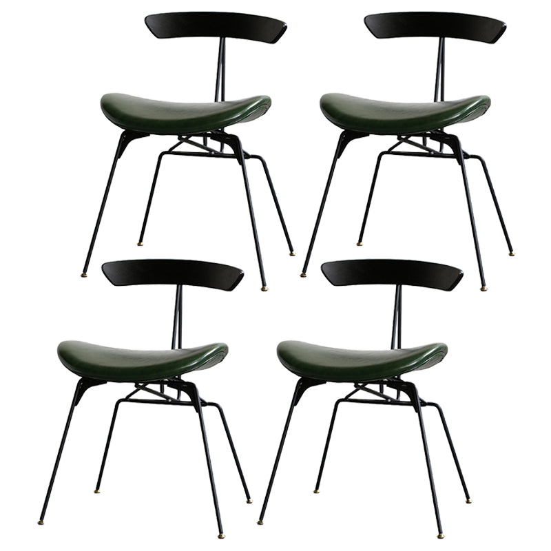 Industrial Upholstered Home Side Chair Matte Finish Open Back Dining Chairs Green-Black 4 Piece Set Clearhalo ' kitchen&dining_furn' 'Dining Chairs' 'Dining Tables & Seating' 'dining_chair' 'furn' 'furn_dining_chair' 'Furniture' 'furniture_dining_chair' 'Kitchen & Dining Furniture' 'kitchen' 4128989