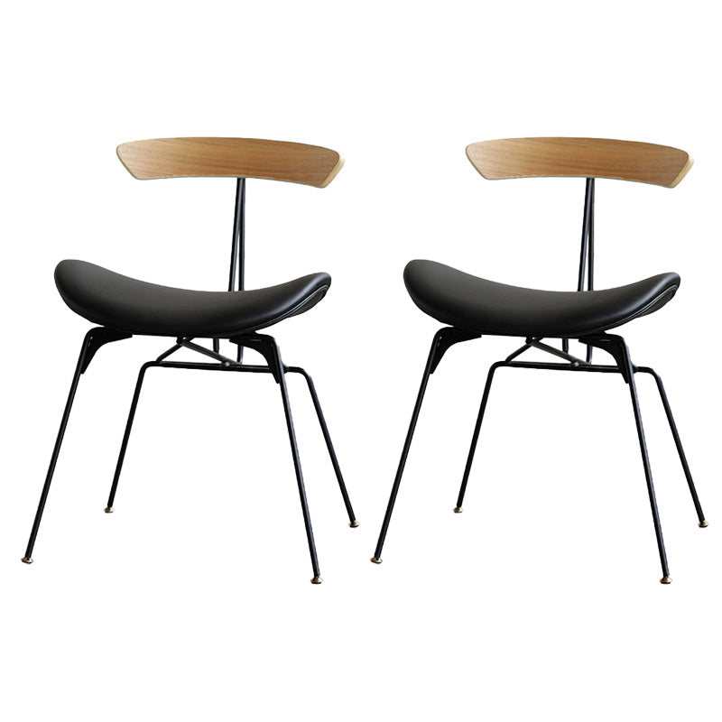 Industrial Upholstered Home Side Chair Matte Finish Open Back Dining Chairs Khaki-Black 2 Piece Set Clearhalo ' kitchen&dining_furn' 'Dining Chairs' 'Dining Tables & Seating' 'dining_chair' 'furn' 'furn_dining_chair' 'Furniture' 'furniture_dining_chair' 'Kitchen & Dining Furniture' 'kitchen' 4128991